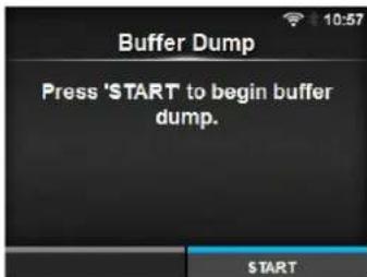 Buffer Dump Press 'START' to begin buffer dump. START