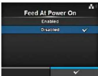 Feed At Power On Enabled Disabled