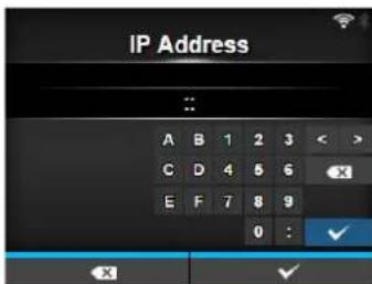 IP Address A B 1 2 3 < > C D 4 5 6 X E F 7 8 9 0 : ✓