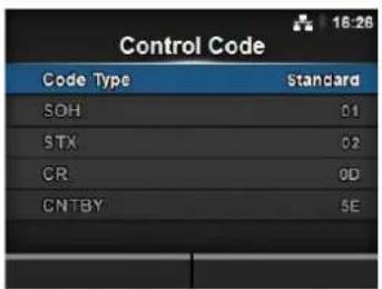 Control Code Code Type Standard SOH 01 STX 02 CR 0D CNTBY 5E