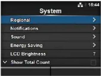 SATO CL608NX - System Menu - 1