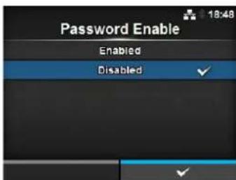 Password Enable Enabled Disabled ✓