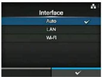 Interface Auto LAN Wi-Fi