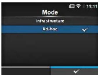 Mode Infrastructure Ad-hoc