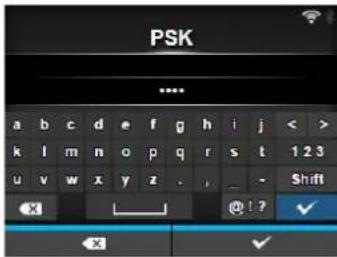 PSK a b c d e f g h i j < > k l m n o p q r s t 1 2 3 u v w x y z . - _ - Shift X @ ! ? ✓