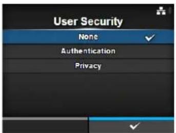 User Security None Authentication Privacy
