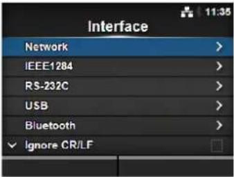 SATO CL608NX - Interface Menu - 1