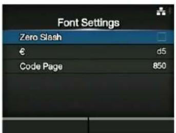 Font Settings Zero Slash € d5 Code Page 850