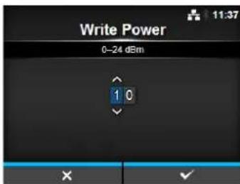 Write Power 0-24 dBm 1 0