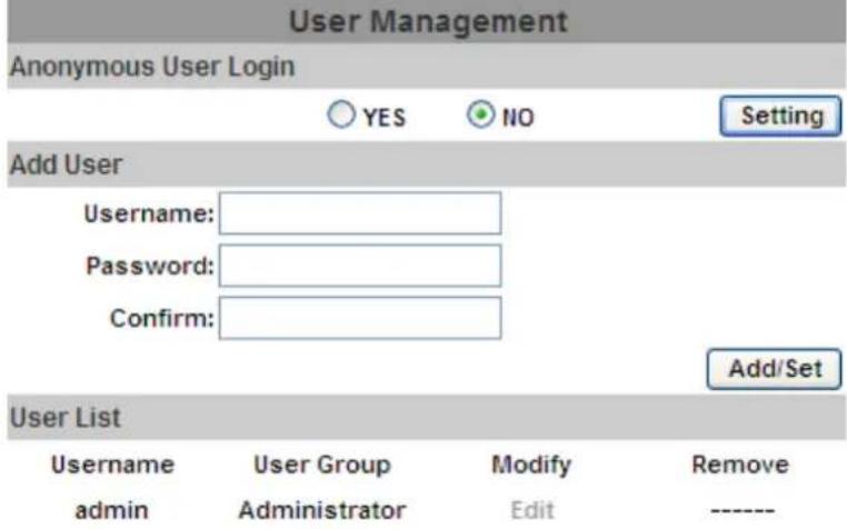 Planet ICA-3250V - User Management - 1