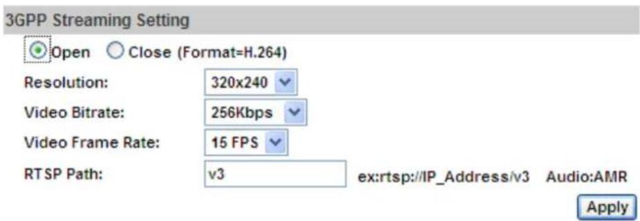 Planet ICA-3250V - 3GPP Streaming mode: - 1