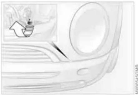Illustration of a car's side profile with a small inset showing a steaming cup and a pencil (no text or symbols)