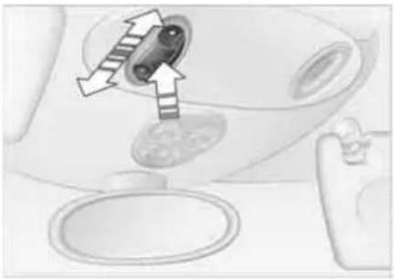 Interior view of a car dashboard with a valve and gear mechanism (no text or symbols visible)