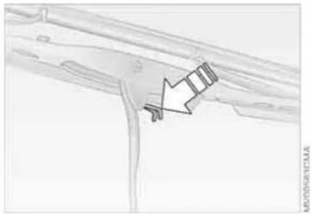 Sketch of a mechanical component with an arrow indicating direction (no text or symbols)