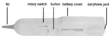 tip rotary switch button battery cover earphone jack