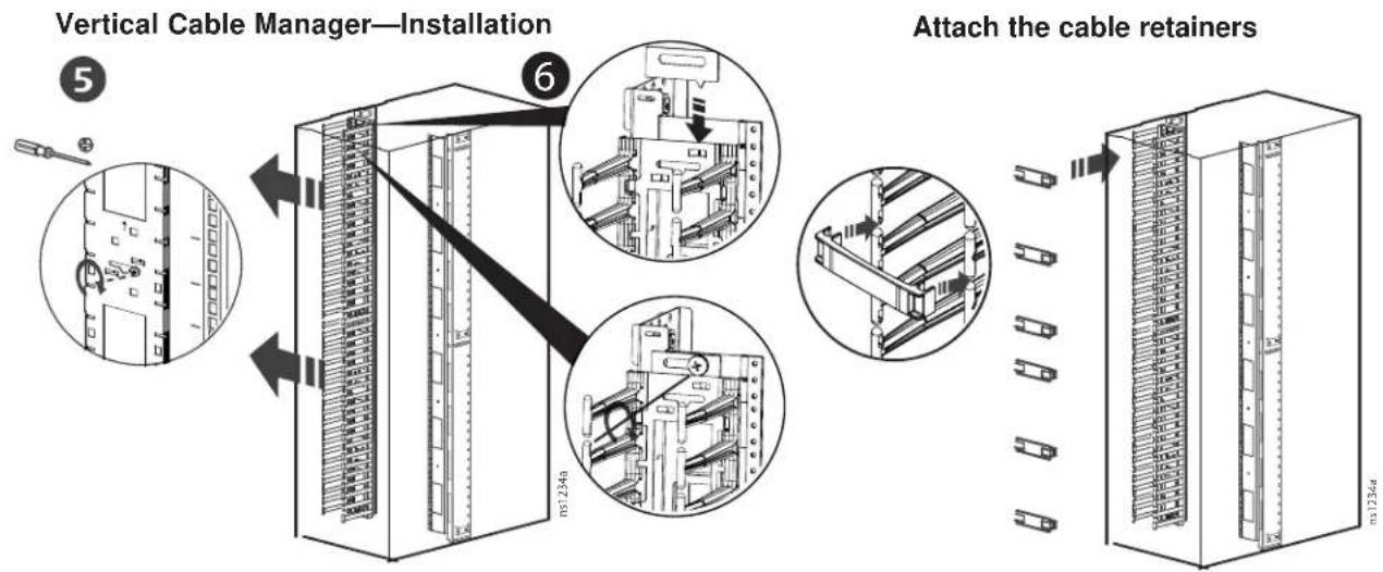 Vertical Cable Manager—Installation Attach the cable retainers
