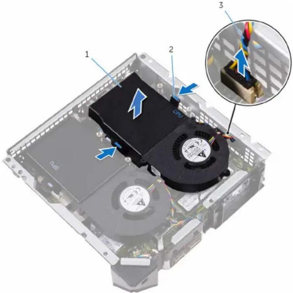 Diagram of an internal CPU socket with labeled components and a magnified inset showing wiring connections