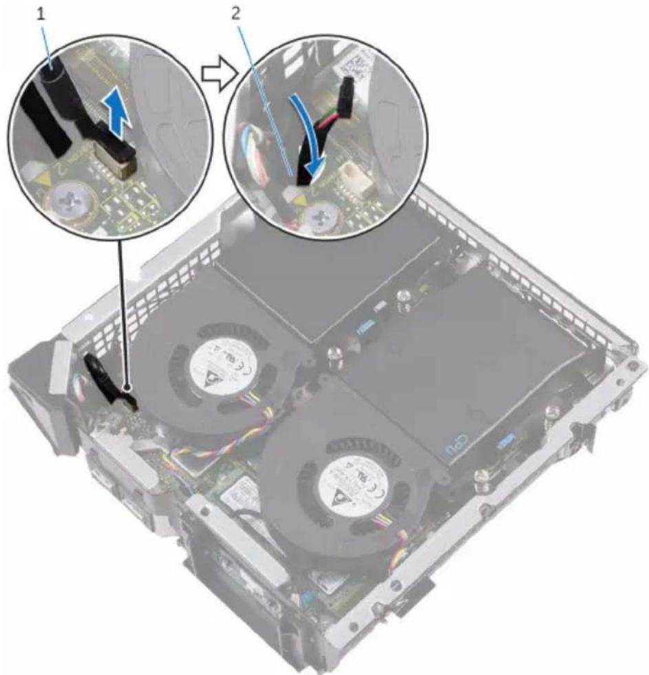 Diagram showing CPU disk components with labeled parts and directional arrows indicating process flow or movement