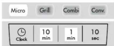 Micro Grill Combi Conv. Clock 10 min 1 min 10 sec