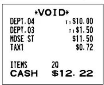 *VOID* DEPT.04 11 $10.00 DEPT.03 11 $1.50 MDSE ST $11.50 TAX1 $0.72 ITEMS 20 CASH $12.22