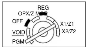 OPX/Z M REG OFF VOID PGM X1/Z1 X2/Z2