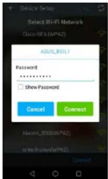 Device Setup Select Wi-Fi Network Cisco-BFL (WPA2) ASUS_BFLL1 Password: ****** Show Password Cancel Connect Xiaomi_8086(WPA2) or@kiosc.org(WPA2) Download