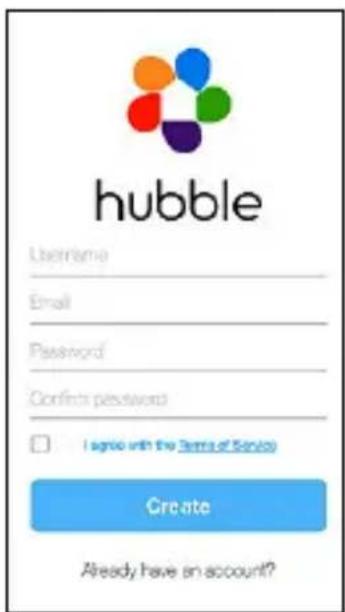 hubble Username Email Password Confinit passwords I agree with the Terms of Service Create Already have an account?