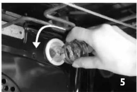 IGNIS AKS 144 - Changing the rear oven lamp bulb: - 5