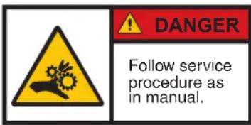 DANGER Follow service procedure as in manual.