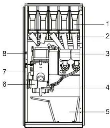 Technical diagram of an electrical enclosure with numbered components for identification