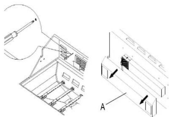 Technical line drawing of a mechanical assembly with exploded view and side view (no text or symbols)