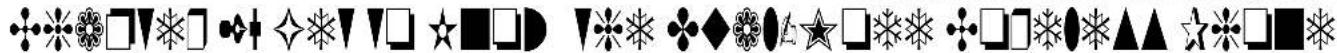 Collection of various symbols and shapes, including star, square, diamond, and triangle symbols with standard line markings.