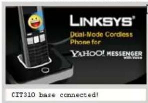 LINKSYS® Dual-Mode Cordless Phone for YAHOO! MESSENGER MINI VOLUME CIT310 base connected!