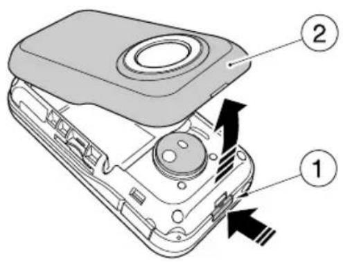 Diagram of a device's internal structure with numbered parts and directional arrows indicating movement or assembly.