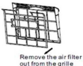 Remove the air filter out from the grille