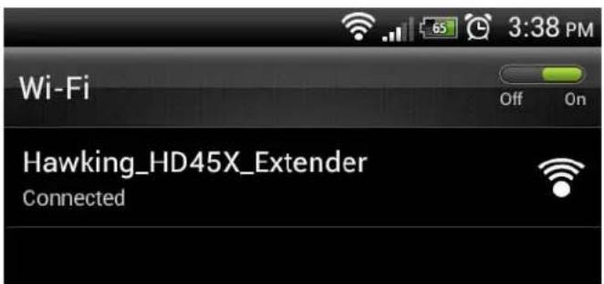 Wi-Fi Off On Hawking_HD45X_Extender Connected