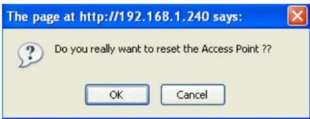 The page at http://192.168.1.240 says: Do you really want to reset the Access Point ??