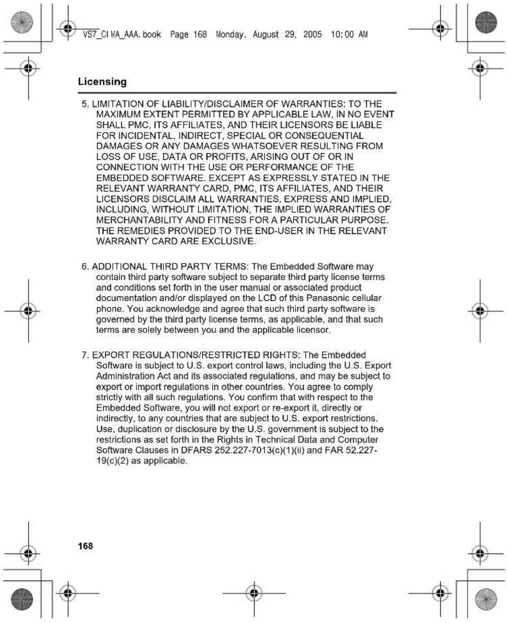 PANASONIC EB-VS7 - END-USER SOFTWARE LICENSE AGREEMENT - 9