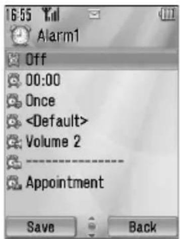 PANASONIC EB-MX6 - Main menu > Tools > Alarms - 1