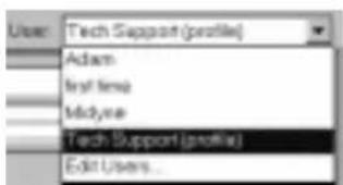 User: Tech Support(profile) Adam first time Midyear Tech Support(profile) Edit Users...