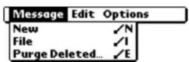 Message Edit Options New ✓N File ✓I Purge Deleted... ✓E
