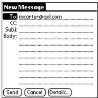 New Message To: mcarter@aol.com CC: Subj: Body: Send Cancel Details...