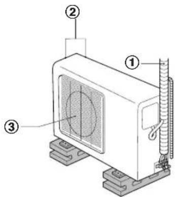 Technical diagram of a vacuum cleaner with labeled components including fan, vent, and hose assembly