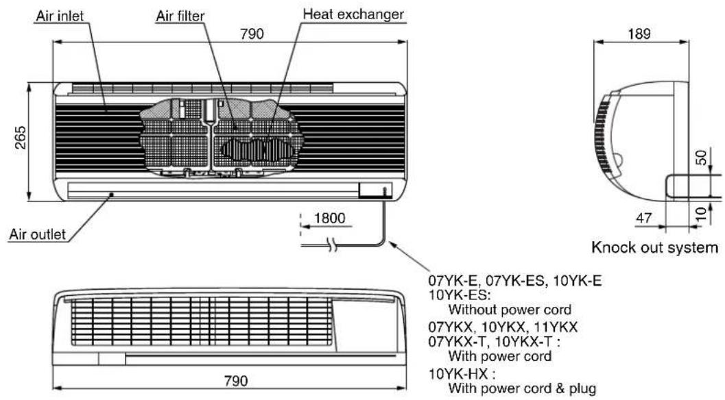 TOSHIBA RAS-07YKX - 2.CONSTRUCTION VIEWS - 1