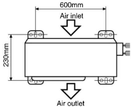 600mm Air inlet 230mm Air outlet