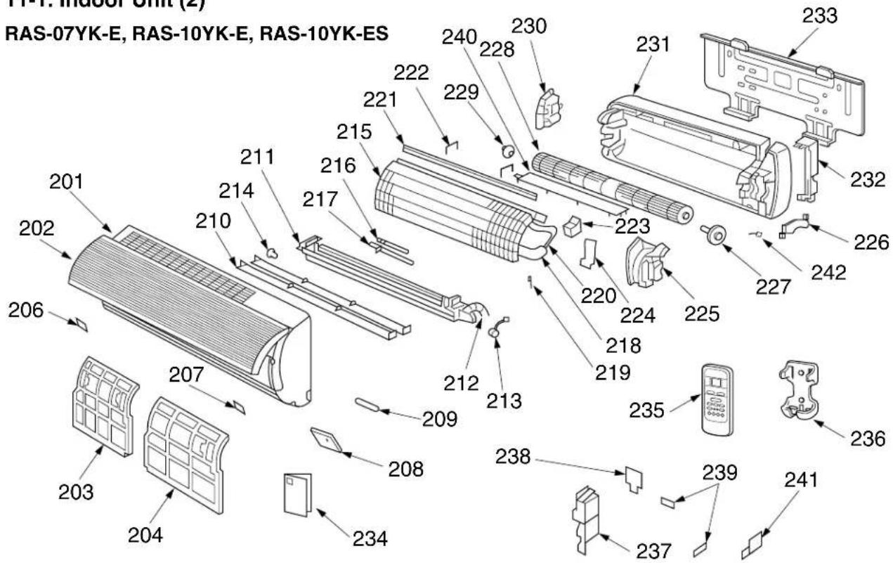 RAS-07YK-E, RAS-10YK-E, RAS-10YK-ES 201 202 206 207 203 204 208 209 210 211 214 215 216 217 218 219 220 221 222 223 224 225 226 227 228 229 230 231 232 233 234 235 236 237 238 239 241