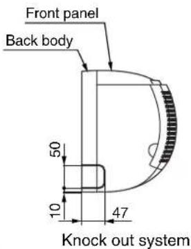 Front panel Back body 50 10 47 Knock out system