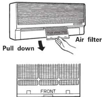 Pull down Air filter FRONT