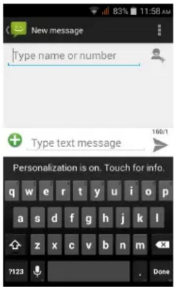ACER Liquid Z205 - Creating a new message - 1