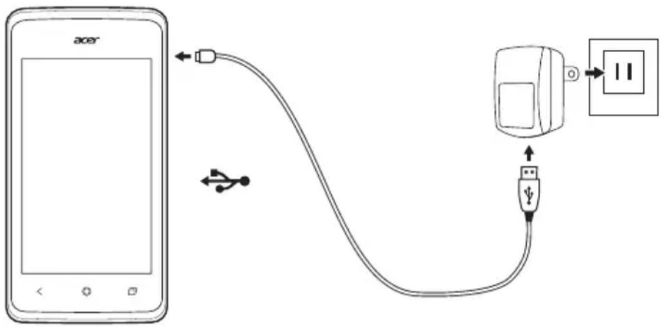 ACER Liquid Z205 - Charging the battery - 1